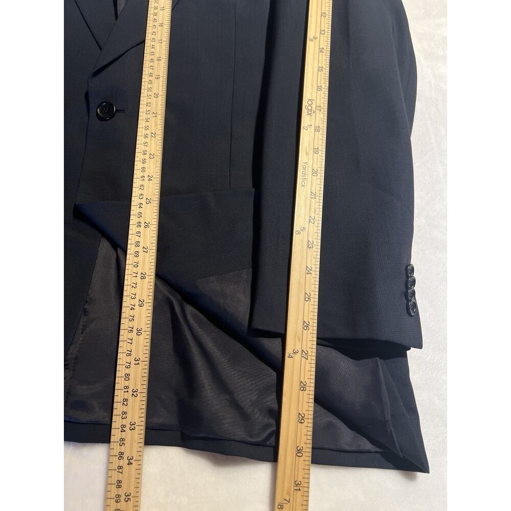 Alfani Signature 44L 36x31 Roma Navy Blue Ghost Plaid Suit Super 100 Italy - Picture 13 of 16